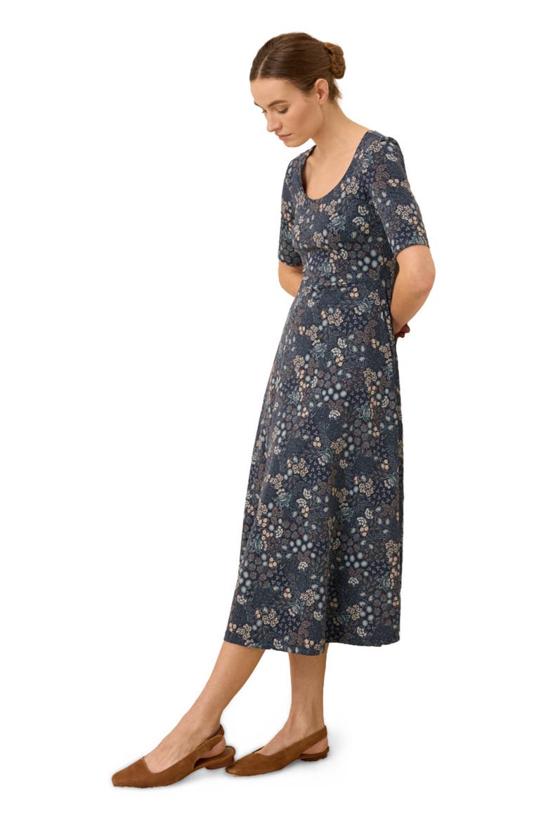 Fit & Flare Signature Scoop Dress Made With Organic Cotton, Alternate, color, Mountain Meadow Midnight Blue