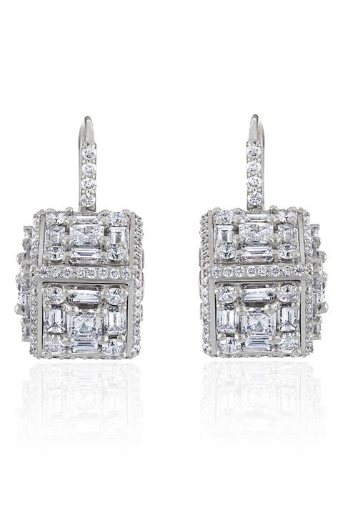 Clarity 3D Mega Halo Diamond Drop Earrings