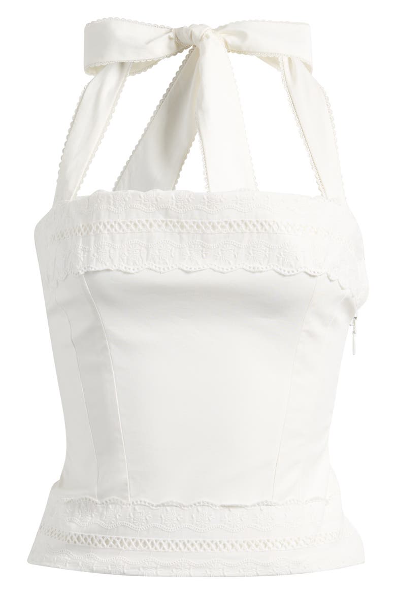 Cosette Halter Neck Crop Top, Alternate, color, WHITE