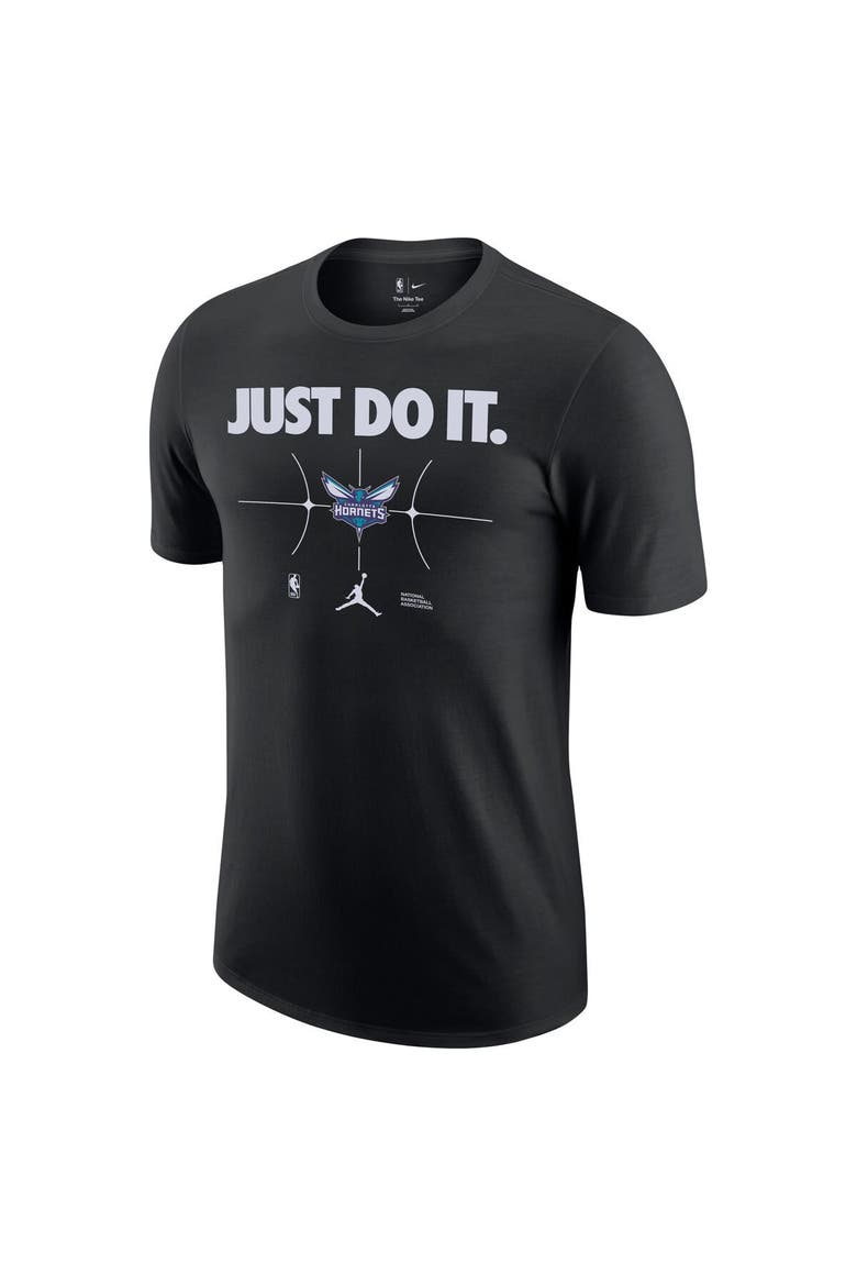 Men's Nike Black Charlotte Hornets Just Do It T-Shirt, Alternate, color, Black