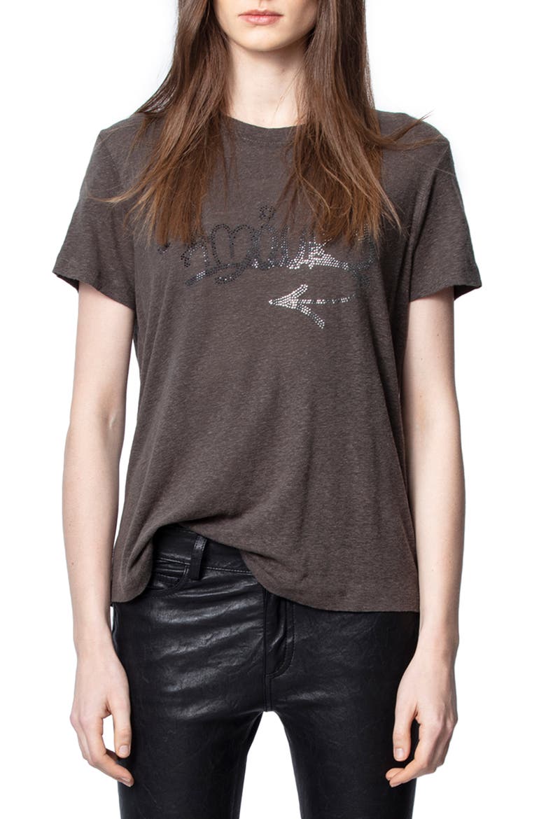 Azedi Strass Tee, Main, color, CARBONE