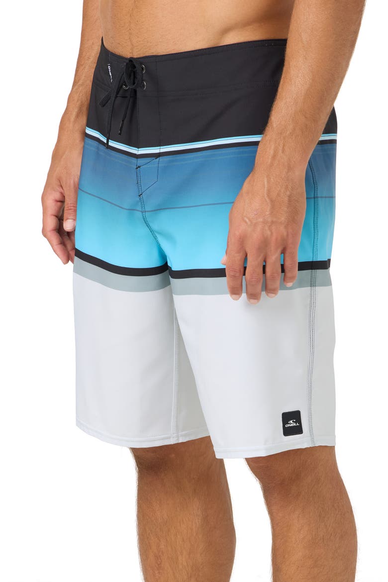 Lennox Stripe Board Shorts, Alternate, color, FOG