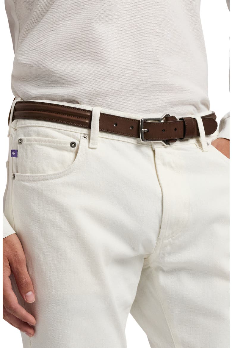 Equestrian Buckle Leather Belt, Alternate, color, LUGGAGE BROWN
