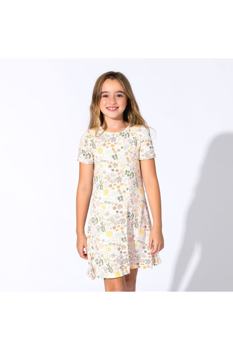 Kids' Fall Floral Short Sleeve Dress, Alternate, color, Fall Floral