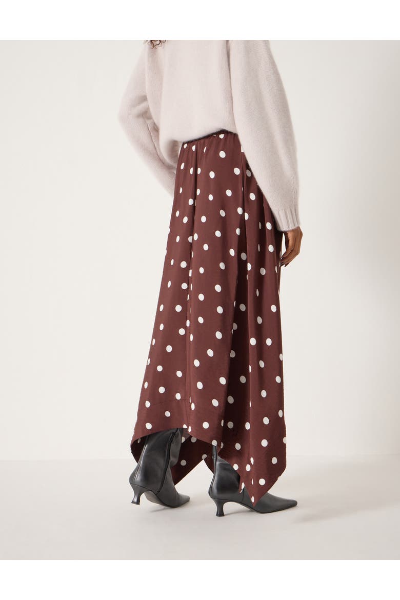 Air Flow Hanky Hem Skirt, Alternate, color, Polka Dot Brown