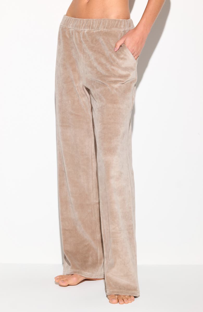 Spiritual Gangster Mauve Velour Sweatpants, Alternate, color, Moon Rock