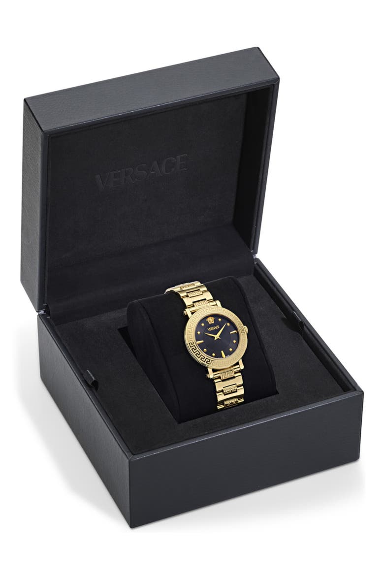 Greca Sphere Bracelet Watch, 35mm, Alternate, color, IP YELLOW GOLD