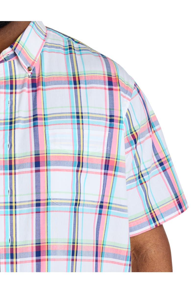 Harbor Bay by DXL Big & Tall Easy-Care Large Plaid Sport Shirt V3, Alternate, color, White
