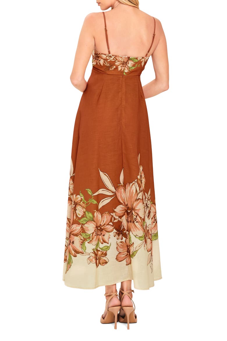 Floral Print Sleeveless Maxi Dress, Alternate, color, TERRACOTTA