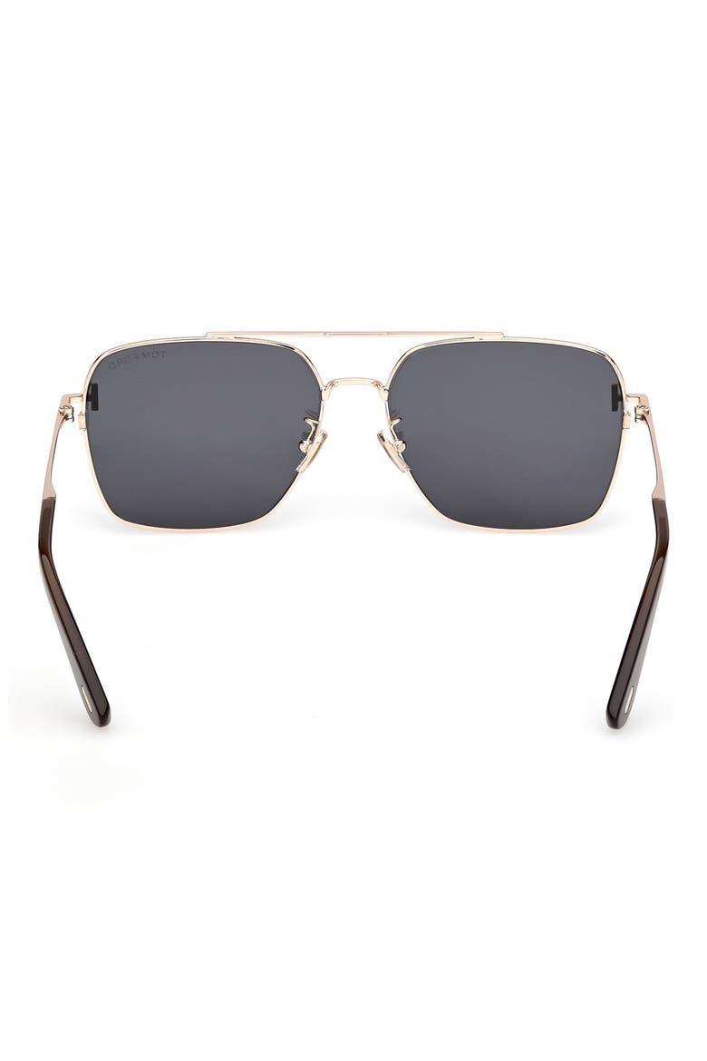 60mm Navigator Sunglasses, Alternate, color, SHINY ROSE GOLD / SMOKE LENS