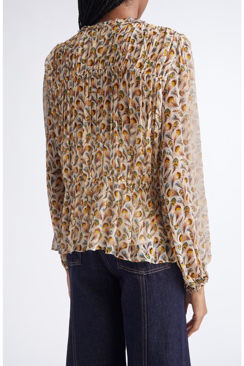 Robbie Print Silk Top, Alternate, color, SWAN
