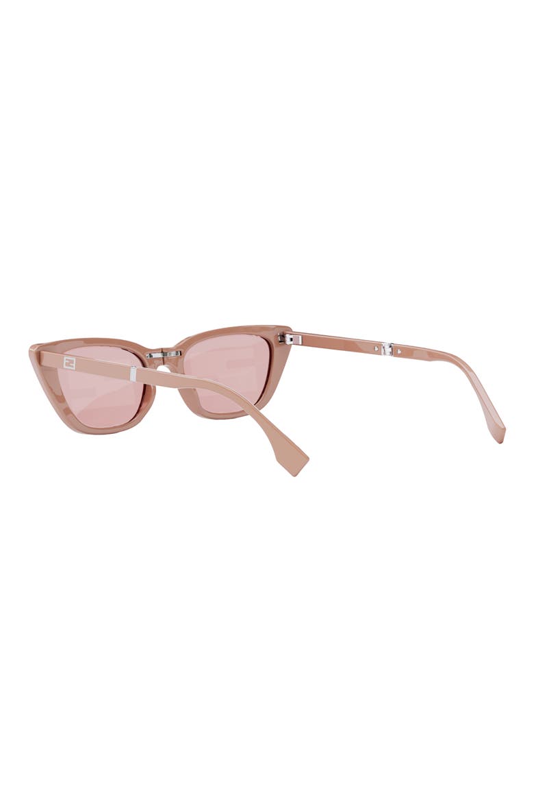 'Fendi Baguette Anniversary 53mm Cat Eye Sunglasses, Alternate, color, SHINY PINK/ SOLID PINK