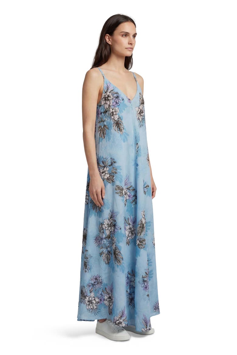 Exotic Floral Womens Linen Oversized Dress, Alternate, color, EXOTIC FLORAL TEAL