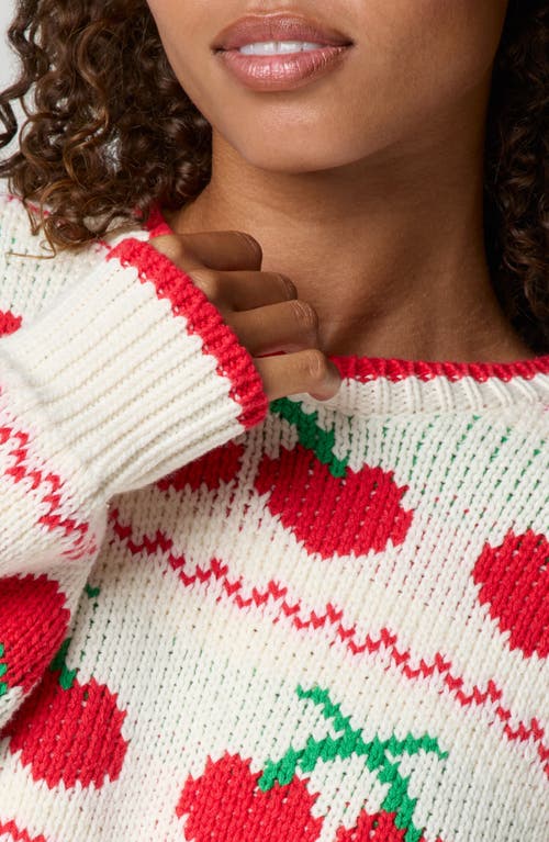 Florence By Mills Cherry Crewneck Crop Sweater In Multi