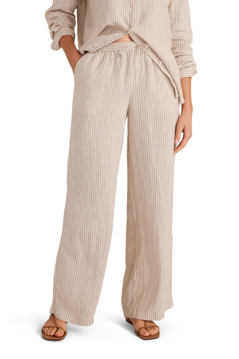 Everweave Linen Stripe Relaxed Pants, Main, color, Willow Bark Multi