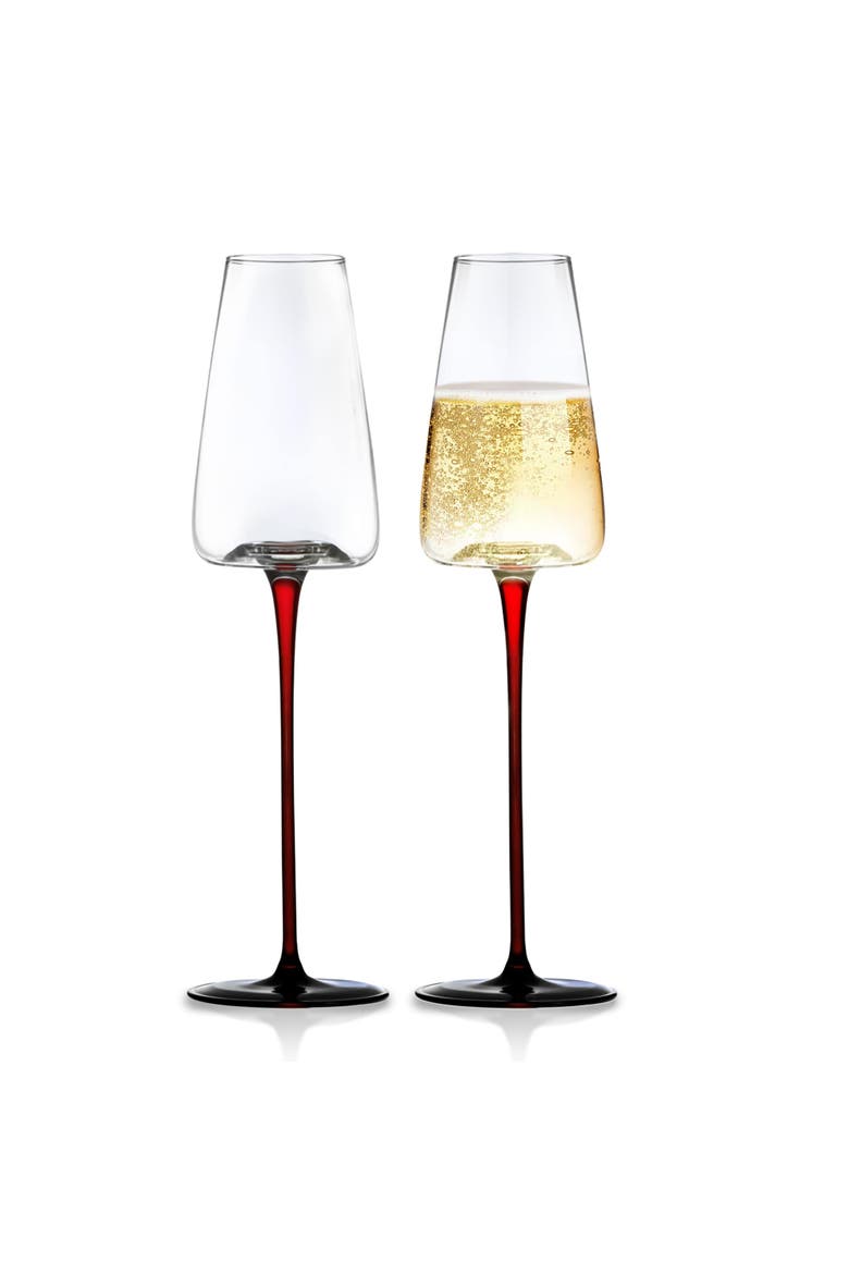 Concave Champagne Glasses - 9oz - Set of 4, Alternate, color, Clear