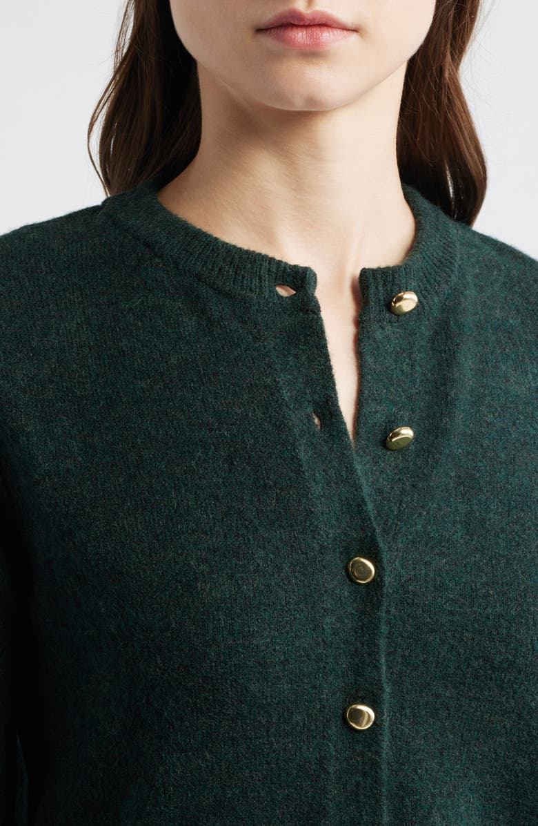 MANGO Eliote Crop Cardigan, Alternate, color, Green