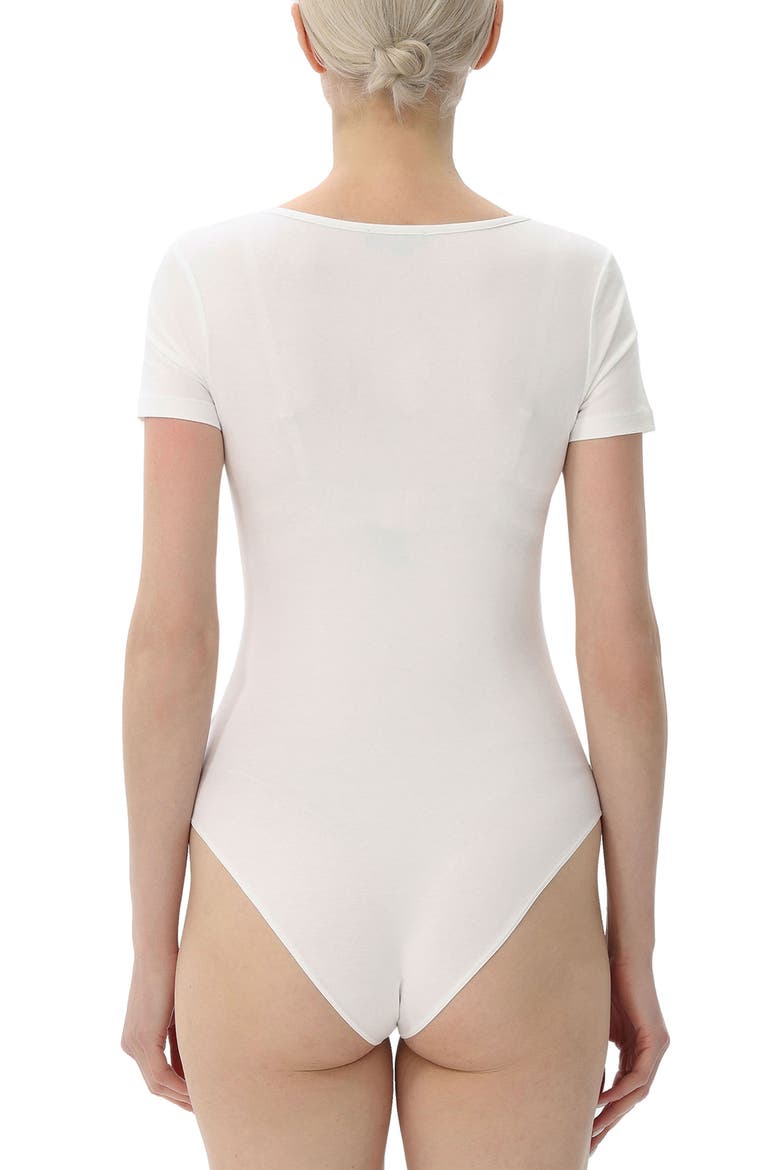 Women's Square Neck Basic Bodysuit, Alternate, color, White