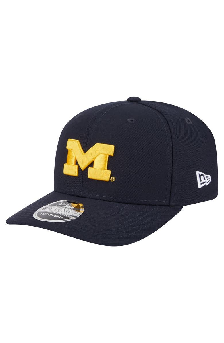 New Era Men's New Era  Navy Michigan Wolverines Team Collective 9SEVENTY Stretch-Snap Adjustable Hat, Main, color, 