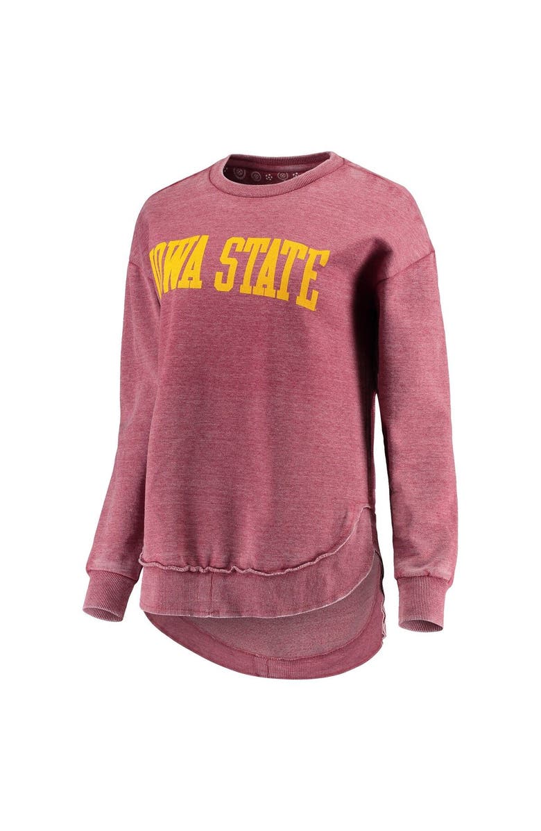 PRESSBOX Women's Pressbox Cardinal Iowa State Cyclones Vintage Wash Pullover Sweatshirt, Alternate, color, Cardinal