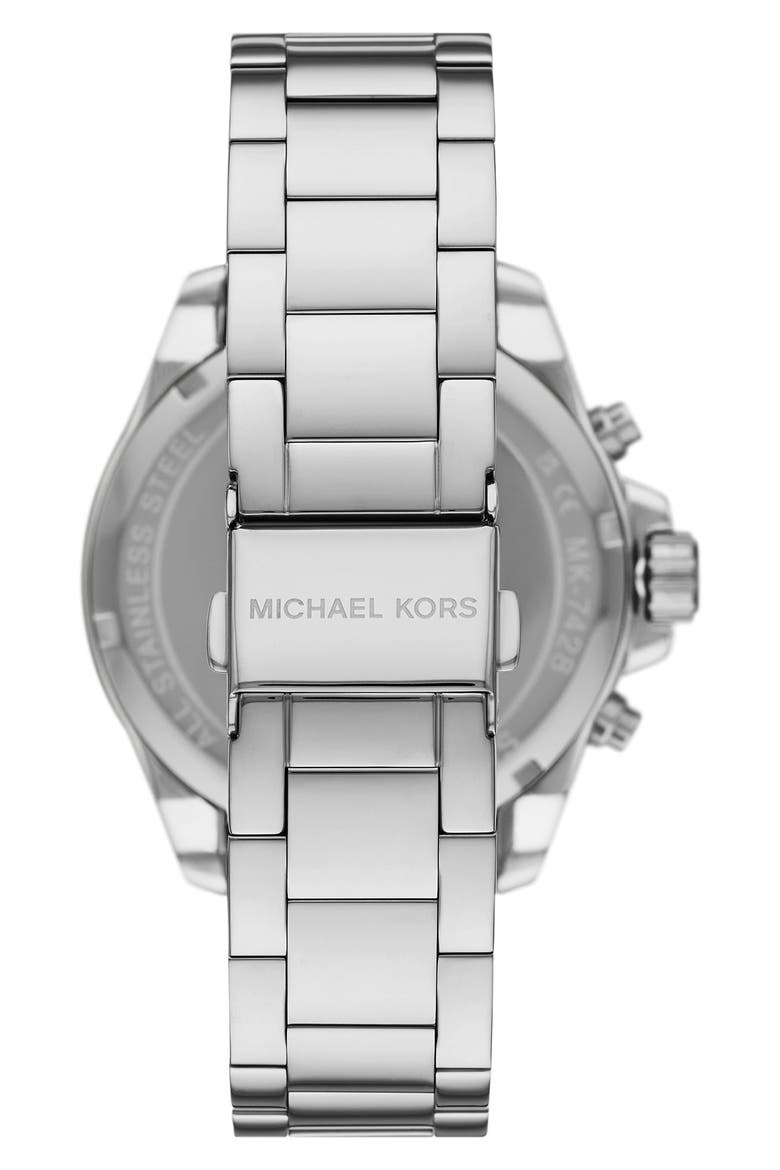 Wren Chronnograph Bracelet Watch, 42mm, Alternate, color, SILVER