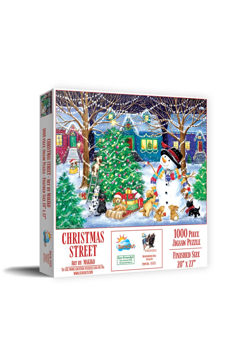 Sunsout Christmas Street 1000 piece Jigsaw Puzzle for Adults, Main, color, Multicolor