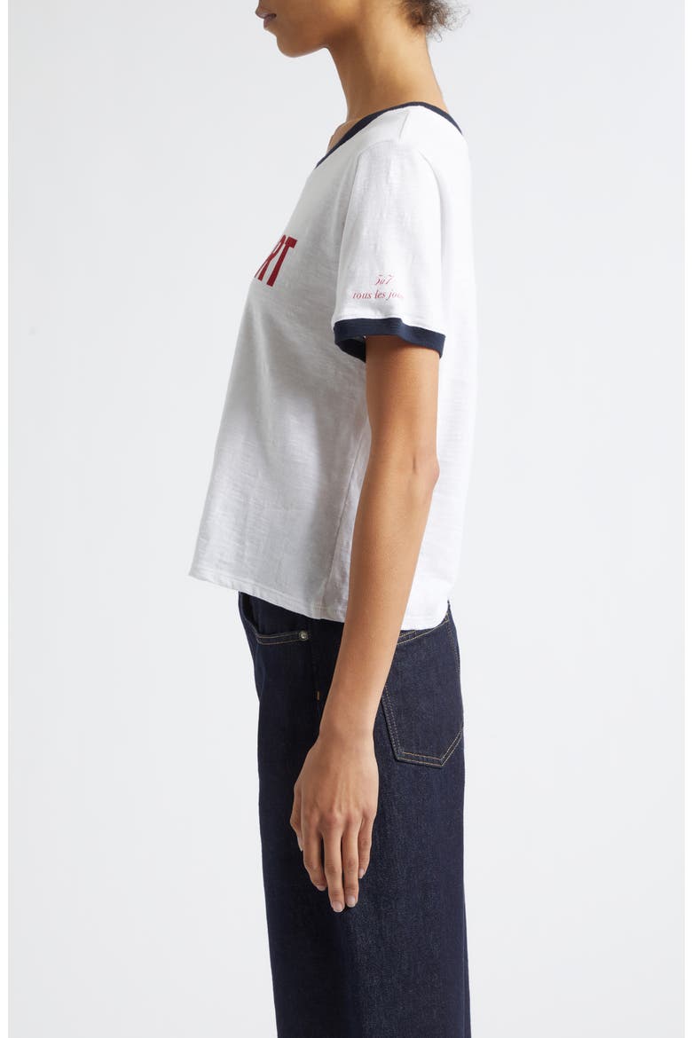 My Heart Says Oui Shrunken Cotton Graphic T-Shirt, Alternate, color, WHITE MULTI