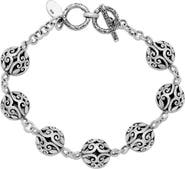 SAMUEL B. Sterling Silver Filigree Ball Toggle Bracelet