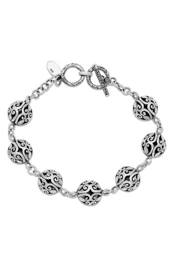 Samuel B. Sterling Silver Filigree Ball Toggle Bracelet In Metallic