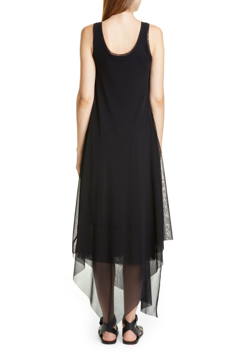 Asymmetrical Hem Tank Dress, Alternate, color, NERO