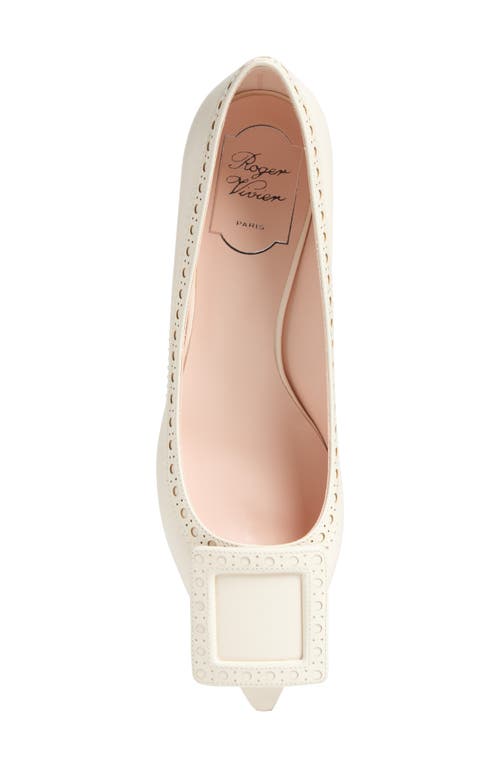 Roger Vivier Cire White Lamb Leather Viv In The City Perforated 45 Decollete Pumps In Cire