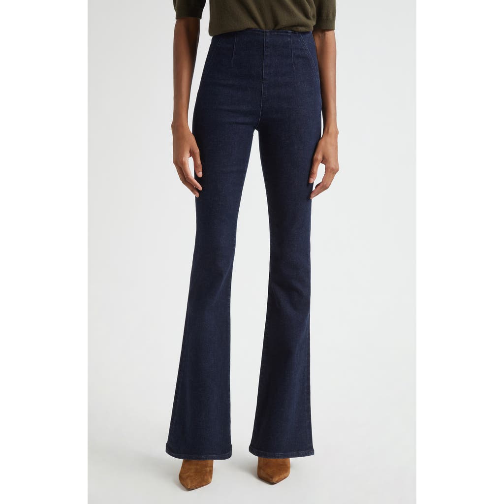 Veronica Beard Beverly Off Duty High Rise Bootcut Jeans In Oxford In Gold