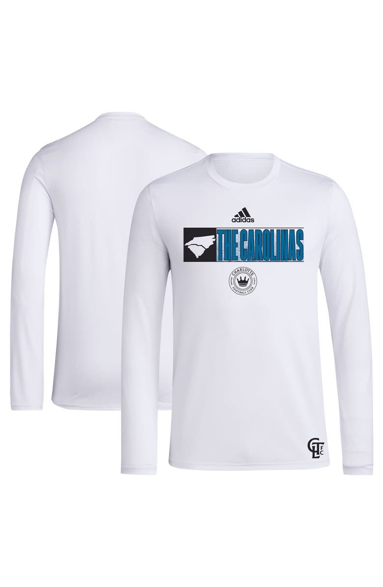 adidas Men's adidas White Charlotte FC 2024 Jersey Hook AEROREADY Long Sleeve T-Shirt, Main, color, 