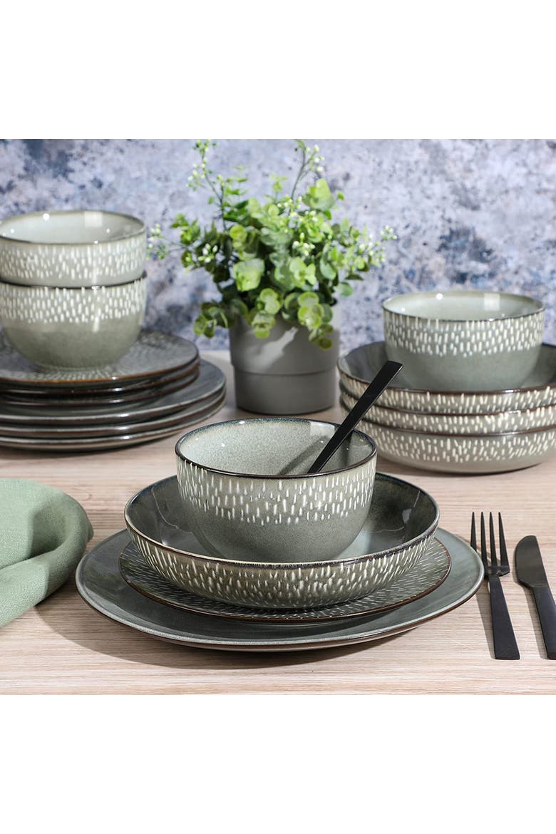 Matisse 16 Piece Stoneware Dinnerware Set, Alternate, color, Grey