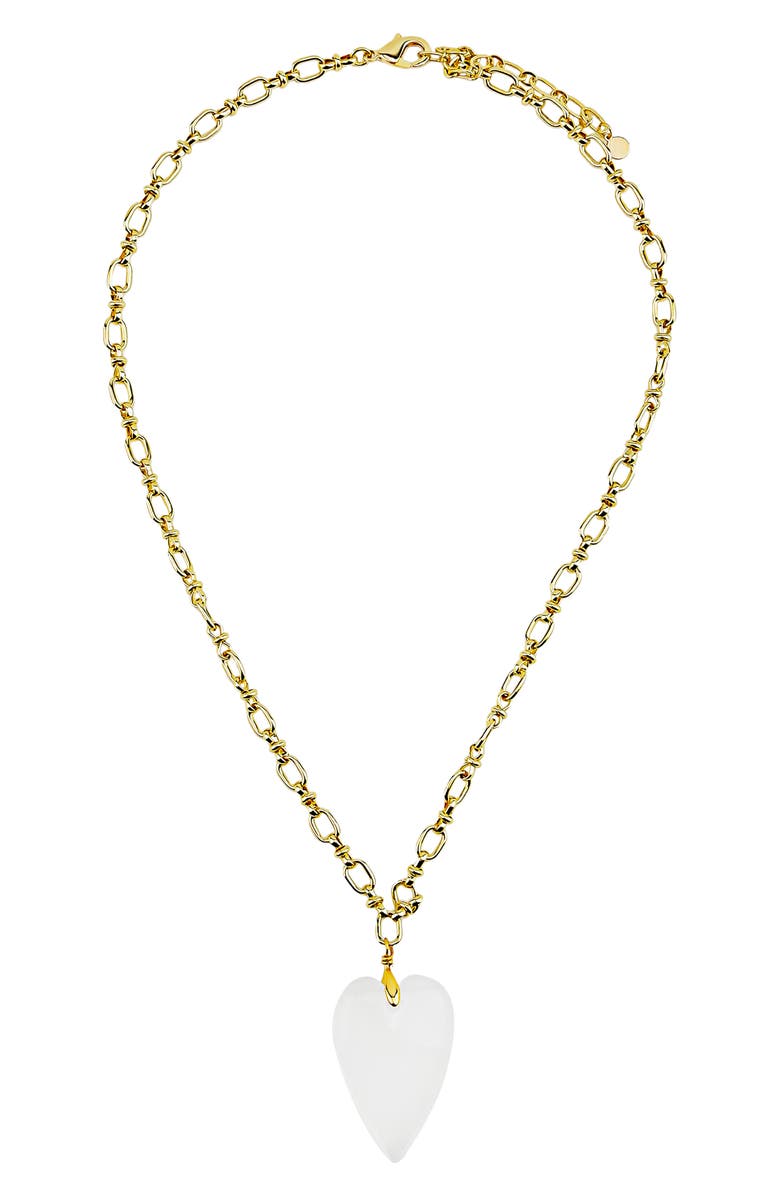 Panacea Stone Heart Pendant Necklace, Main, color, 