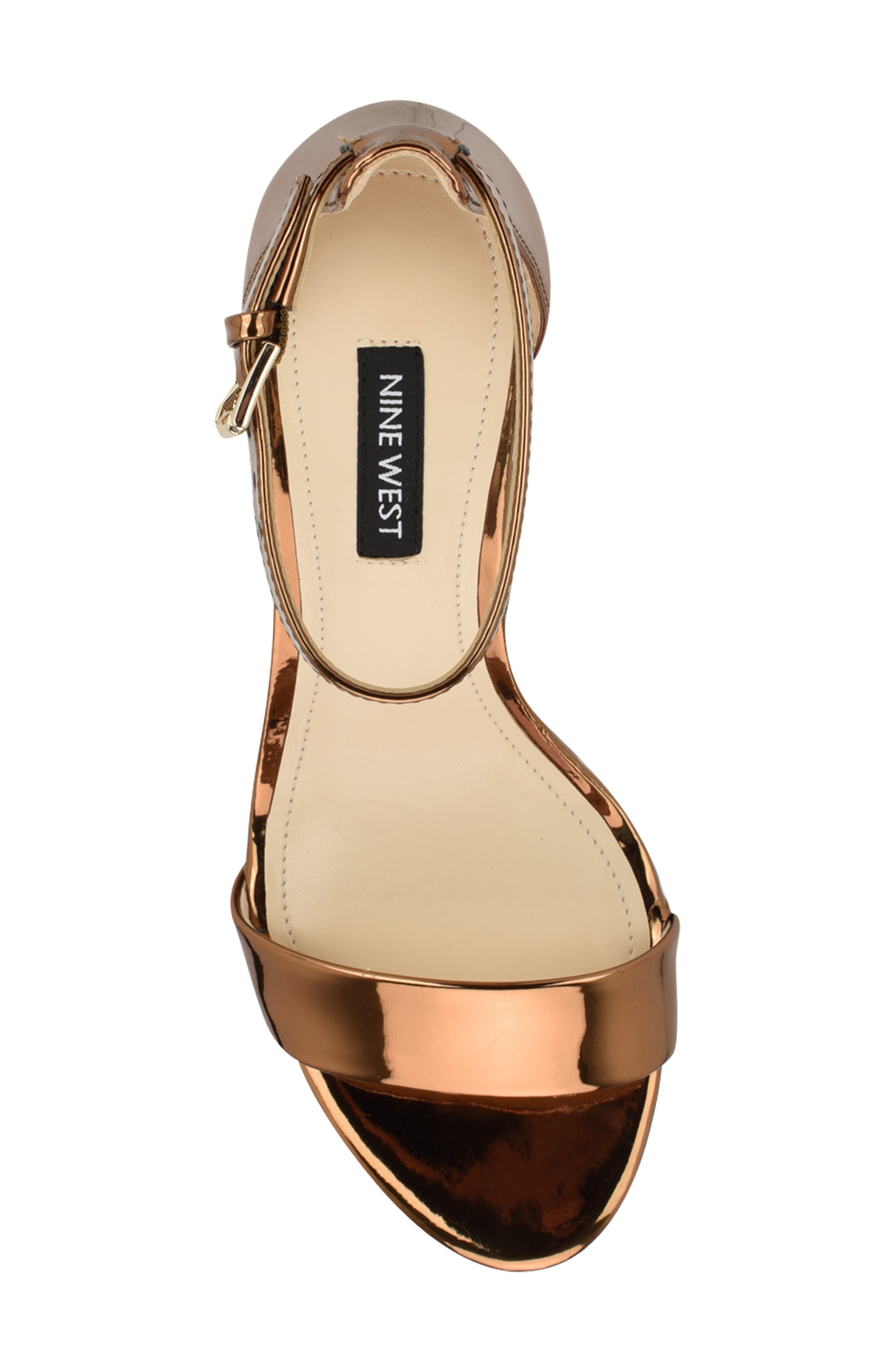 Nine West Pruce Ankle Strap Sandal, Alternate, color, Bronze