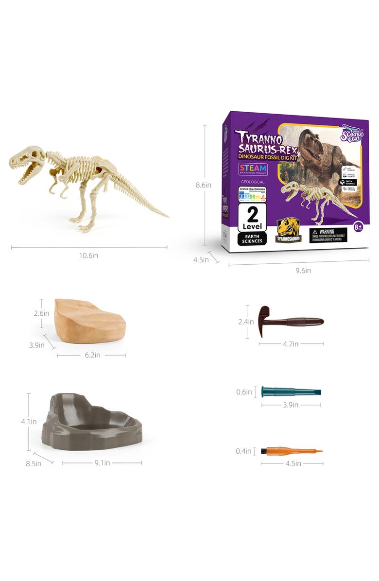 Science Can Tyrannosaurus Rex Dinosaur Fossil Dig Kit 8+, Alternate, color, Multicolored