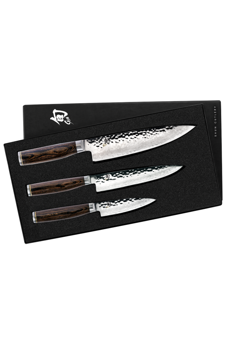Shun Premier Cutlery Starter Knife Set, 3 piece, Main, color, Walnut