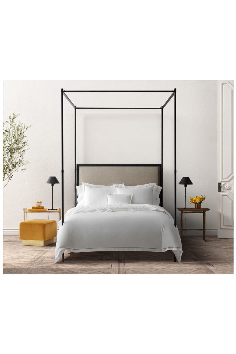 Bergamo 500 Thread Count Cotton Percale Flat Sheet, Alternate, color, HONEY