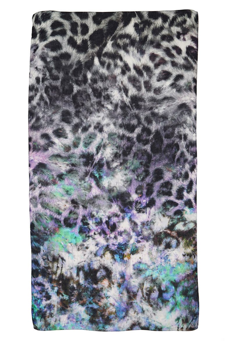 'Artist Leopard' Oversize Wrap, Alternate, color, FOREST DUSK