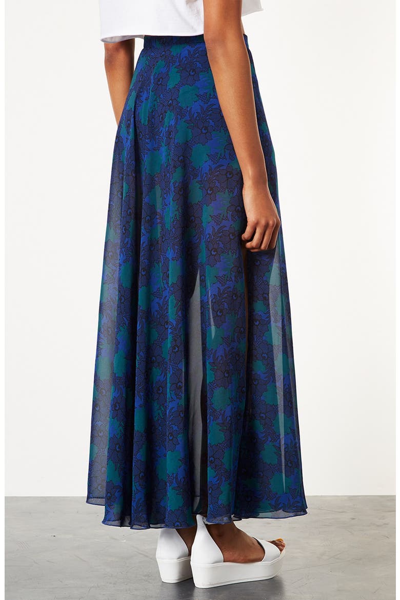 Lace Print Maxi Skirt, Alternate, color, BLUE MULTI