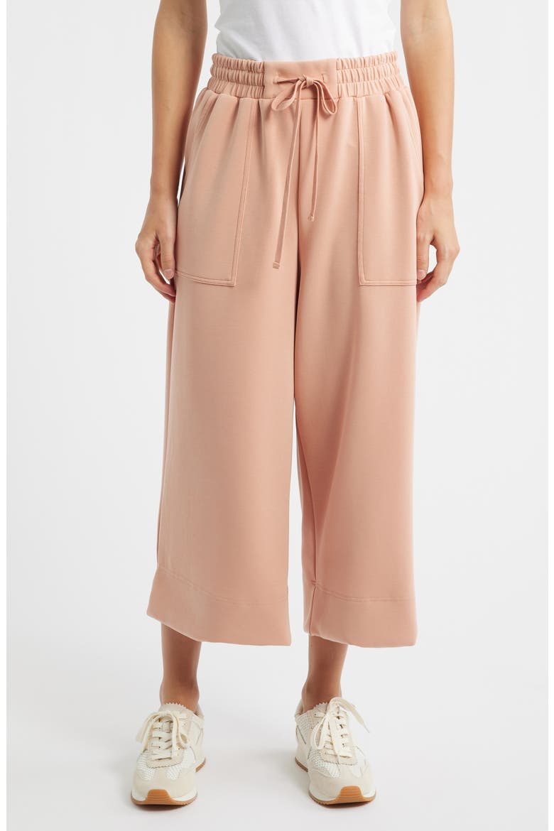 Crop Drawstring Pants, Main, color, CONCH
