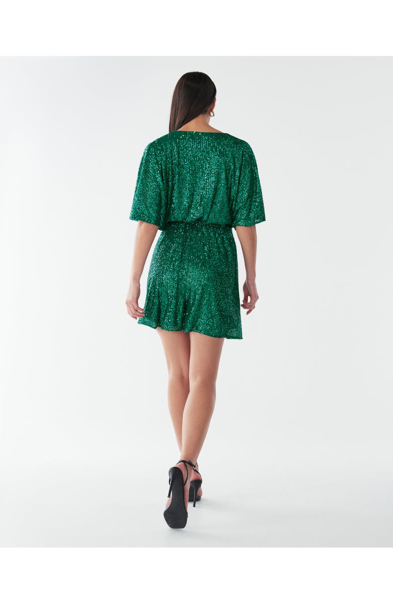 BWLDR Danae Mini Dress, Alternate, color, Emerald Sequin