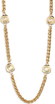 NORDSTROM RACK Faux Pearl Station Long Necklace