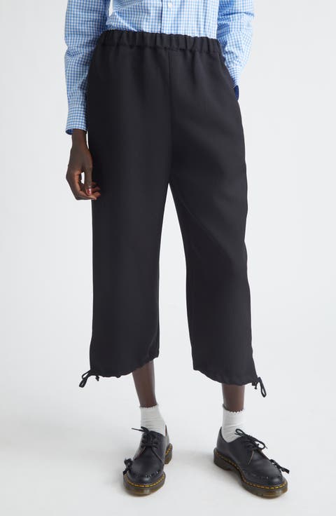 Crop Gabardine Wide Leg Pants
