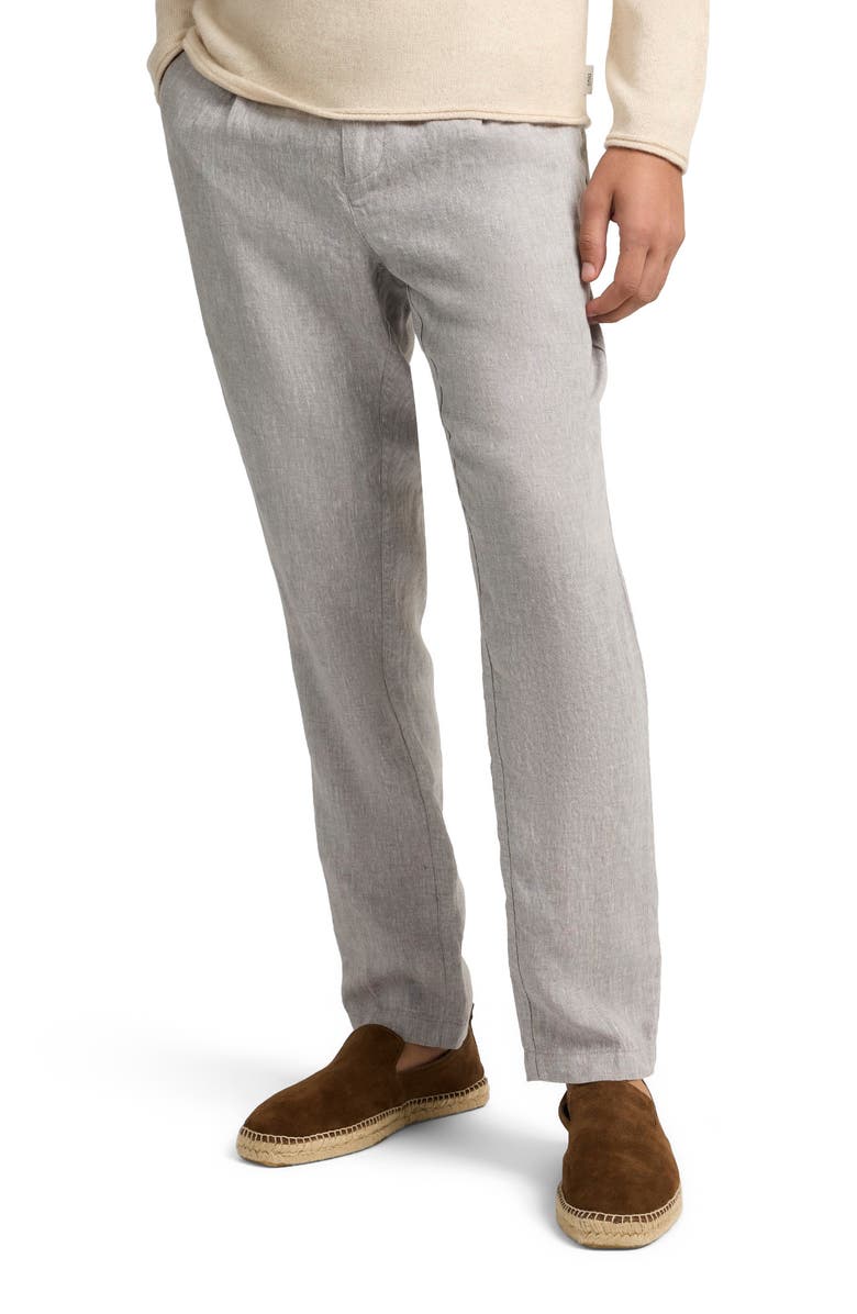 Onia Linen Tapered Pleated Trouser, Alternate, color,