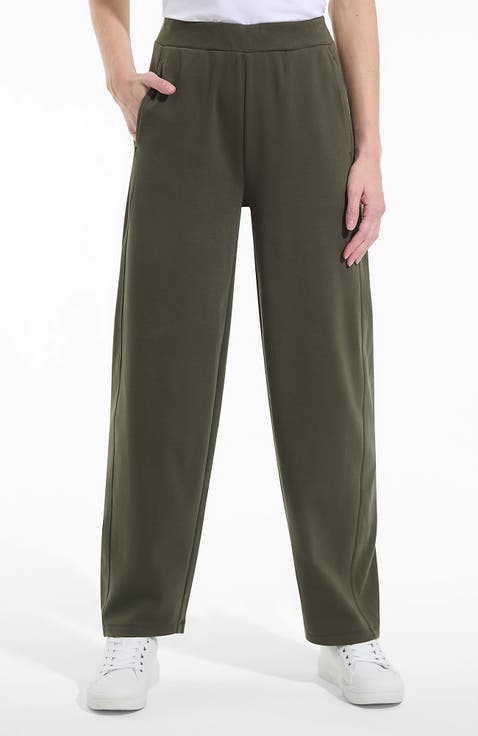 Sport Knit High Rise Barrel Ankle Pants
