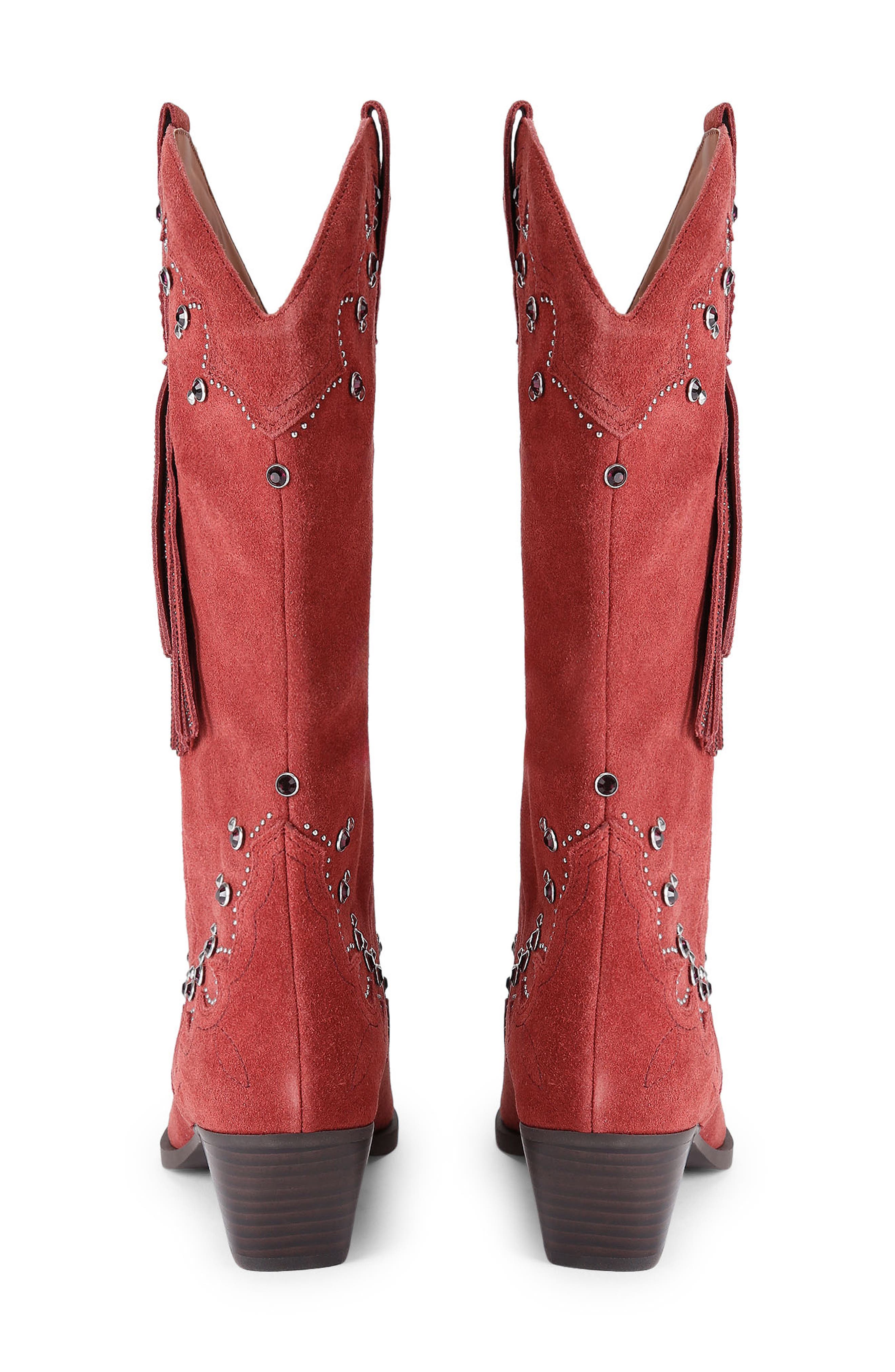 Kurt Geiger London Western Tassel Boot, Alternate, color, Medium Red