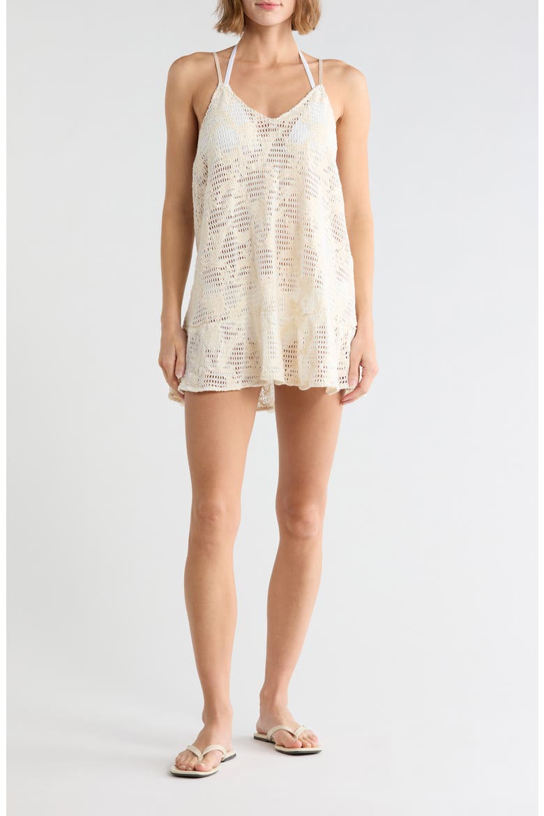 Riya Crochet Cover-Up Dress, Main, color, WHITE
