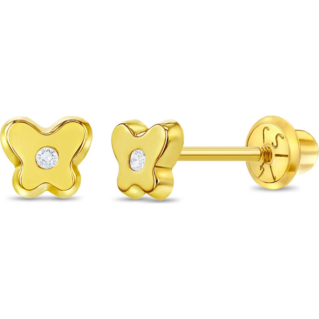 In Season Jewelry 14k Cubic Zirconia Butterfly Earrings In Gold